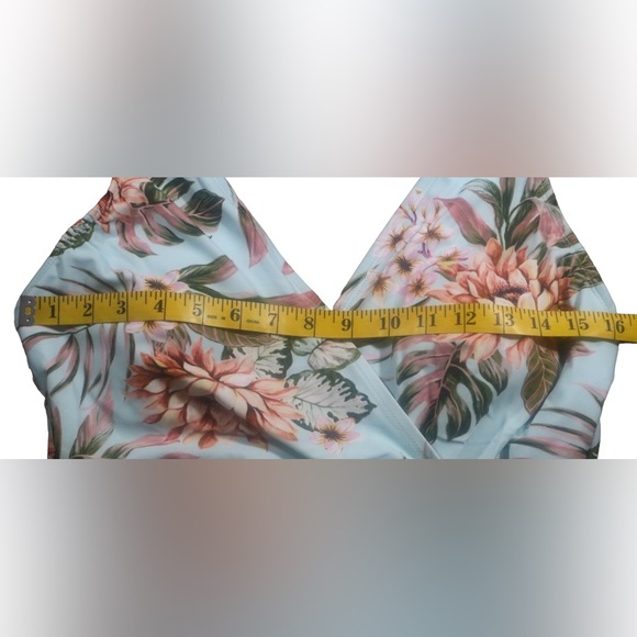 Kona Sol Women’s One Piece Blue Hawaiian Palm Floral Swimsuit Size XL 16-18 NWT - Picture 11 of 13